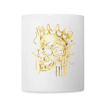 Crâne Crâne Doré Avec Couronne Abstrait - Mug blanc - blanc - Devant