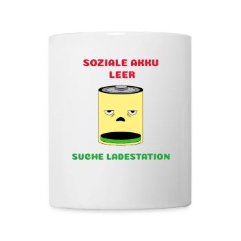 Batterie vide, recherche de la station de charge - Mug blanc - blanc - Devant