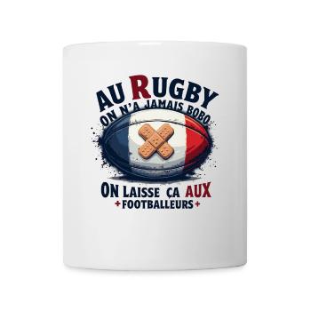 Au Rugby On N'A Jamais BOBO On Laisse ça Aux Foot - Mug blanc - blanc - Devant