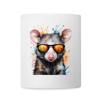 Lunettes de soleil Opossum Imprimé de design animalier coloré - Mug blanc - blanc - Devant