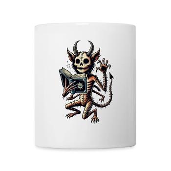 Creepy Goth Katze Düsteres Katze Design Halloween - Tasse - Weiß - Vorne