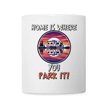 La maison est là où vous le garez RV Sunset Lake Camping - Mug blanc - blanc - Devant