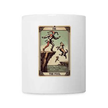 Tarotkarten Design Der Narr Halloween Vintage - Tasse - Weiß - Vorne