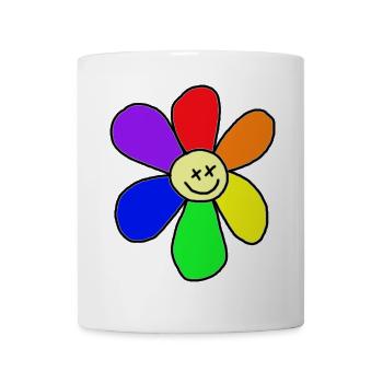 Regenbogen-Blume - Tasse - Weiß - Vorne