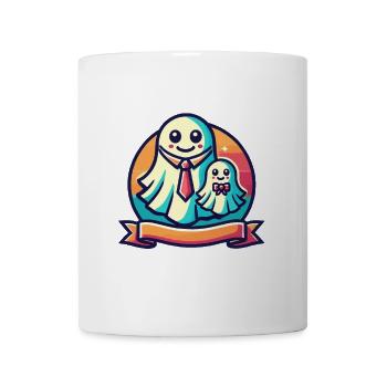 dad ghost father with child funny halloween - Mug - white - Front