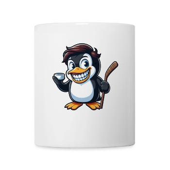 Lustiger Pinguin Eishockey Cartoon Spieler - Tasse - Weiß - Vorne