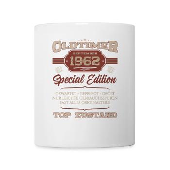 62. Geburtstag September Oldtimer 1962 Jahrgang - Tasse - Weiß - Vorne