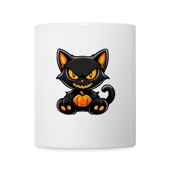 Katze Halloween Kater - Tasse - Weiß - Vorne