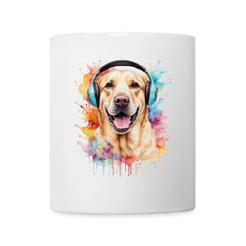 Labrador Retriever Kopfhörer Hund Tier Print - Tasse - Weiß - Vorne