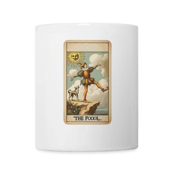Tarotkarten Design Der Narr Halloween Vintage - Tasse - Weiß - Vorne