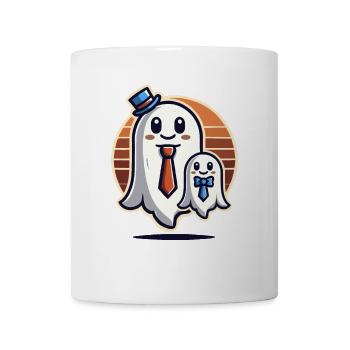 dad ghost father with child funny halloween - Mug - white - Front
