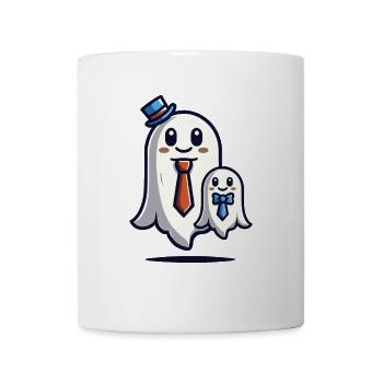 Papa Gespenst Vater Mit Sohn Lustiges Halloween - Tasse - Weiß - Vorne
