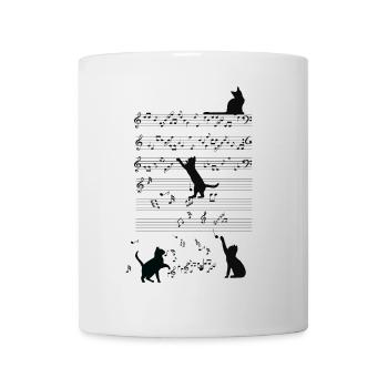 Cats on Music Notes Cats on Music Sheet Music - Mug - white - Front