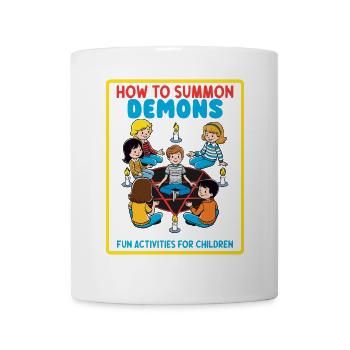 Rétro Cartoon Vintage Design comment invoquer des démons - Mug blanc - blanc - Devant