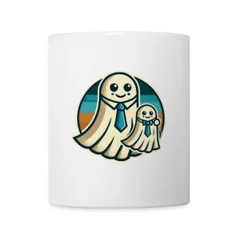 Papa Gespenst Vater Mit Sohn Lustiges Halloween - Tasse - Weiß - Vorne