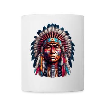 Amerikanisch, Indianer, Amerikaner - Tasse - Weiß - Vorne