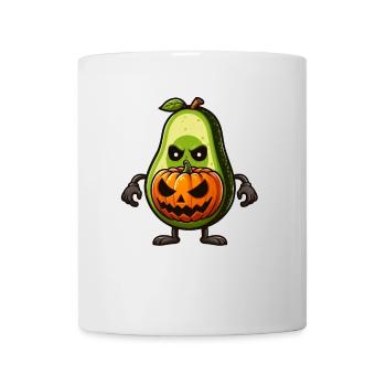 Halloween Avocado Monster Kürbis Cartoon - Tasse - Weiß - Vorne
