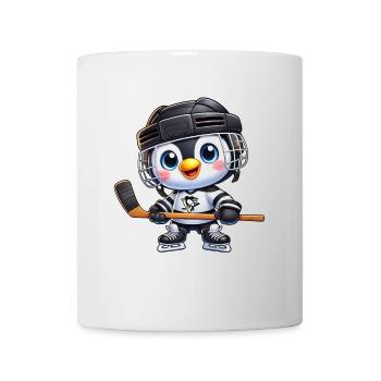 Hockeys Pinguin Eishockeyspieler Cartoon Kinder - Tasse - Weiß - Vorne