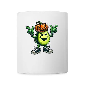 Halloween Avocado Monster Kürbis Cartoon - Tasse - Weiß - Vorne
