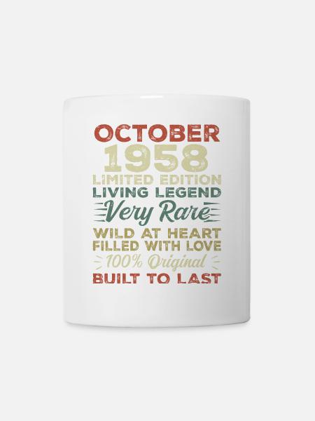 1958 Oktober 1958 Geburtstag Oktober 1958 Original - Tasse - Weiß
