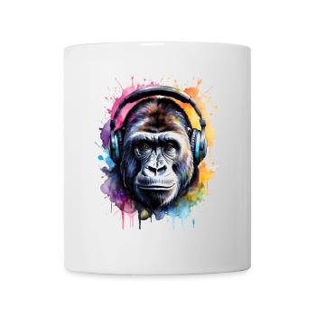 Casque Gorille Singe Coloré Animal Design Imprimer - Mug blanc - blanc - Devant