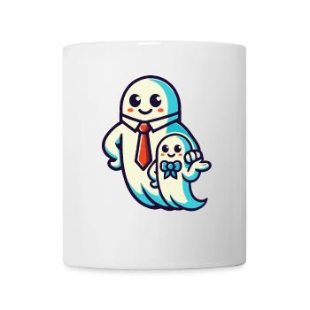 papa fantôme père avec son fils drôle halloween - Mug blanc - blanc - Devant