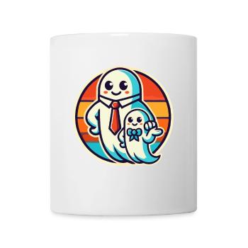 dad ghost father with child funny halloween - Mug - white - Front