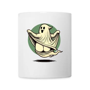 Funny Halloween Ghost Freak Under Sheet - Mug - white - Front
