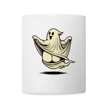 Funny Halloween Ghost Freak Under Sheet - Mug - white - Front