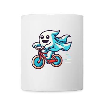 Bicycle Riding Ghost Funny Ghost - Mug - white - Front