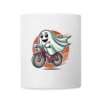 Bicycle Riding Ghost Funny Ghost - Mug - white - Front