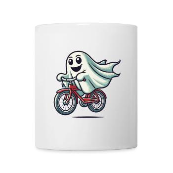 Bicycle Riding Ghost Funny Ghost - Mug - white - Front