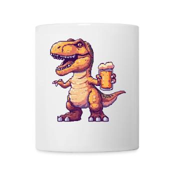 Dinosaurier T-Rex Bier Pixel - Tasse - Weiß - Vorne