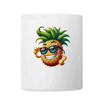 Pineapple Fruit Lunettes de soleil fraîches d’été - Mug blanc - blanc - Devant