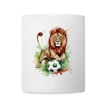 Lion Football Coloré Portugal Animal Design Print - Mug blanc - blanc - Devant