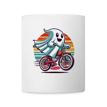 Bicycle Riding Ghost Funny Ghost - Mug - white - Front