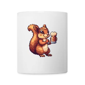 Écureuil Bière Pixel - Mug blanc - blanc - Devant