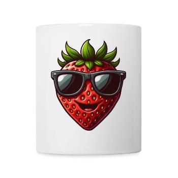 Cool Strawberry Fruit Summer Sunglasses Fun - Mug - white - Front