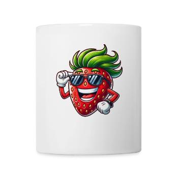 Fraise fraîche avec lunettes de soleil Fruity Summer - Mug blanc - blanc - Devant