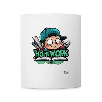Écolier - Les devoirs sont stupides - Mug blanc - blanc - Devant