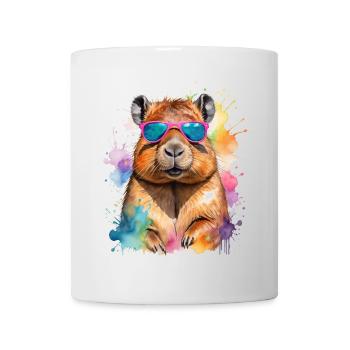 Capybara Sunglasses Capy Colorful Animal Design Print - Mug - white - Front