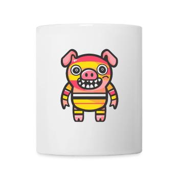 Schwein Halloween Comic Lustig - Tasse - Weiß - Vorne