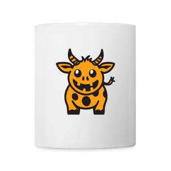 Kuh Halloween Comic Lustig - Tasse - Weiß - Vorne
