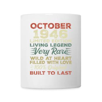 1946 Oktober 1946 Geburtstag Oktober 1946 Original - Tasse - Weiß - Vorne