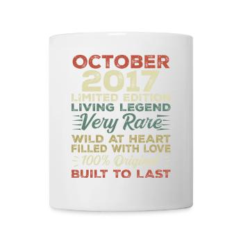 2017 Oktober 2017 Geburtstag Oktober 2017 Original - Tasse - Weiß - Vorne