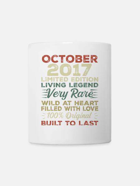 2017 Oktober 2017 Geburtstag Oktober 2017 Original - Tasse - Weiß