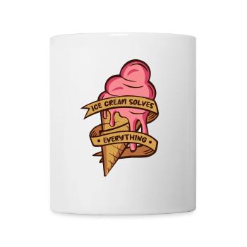 La crème glacée résout tout ce qu’un amateur de glaces - Mug blanc - blanc - Devant