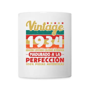 Vinatge 1934 Cadeau d’anniversaire - Mug blanc - blanc - Devant