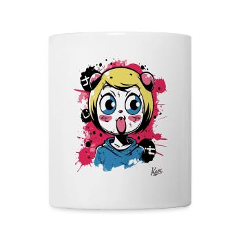 Color Explosion : La vilaine fille chat graffiti - Mug blanc - blanc - Devant