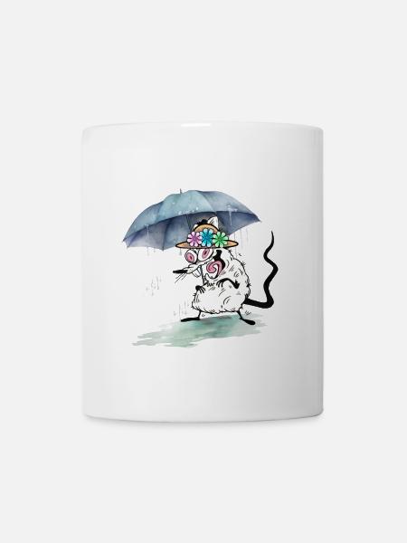 Nager Ratte Regenschirm Regenwetter Kinder Kind - Tasse - Weiß